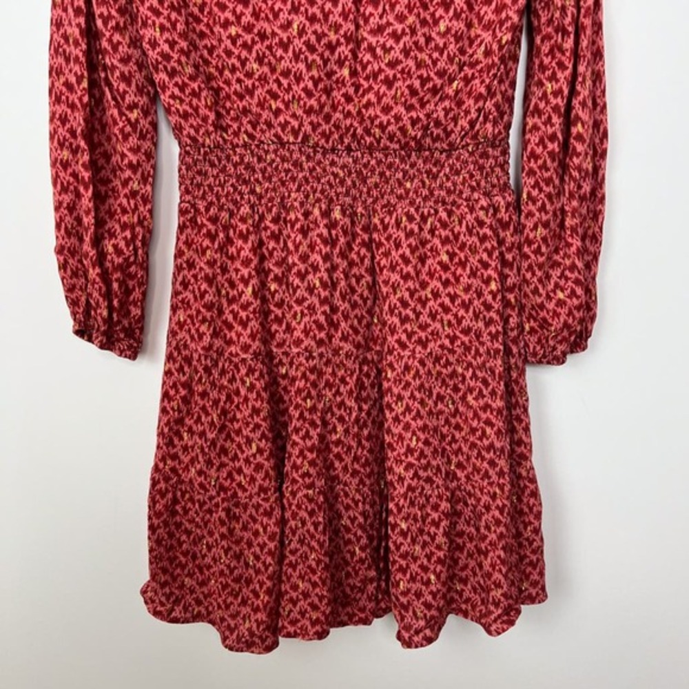Paige Sandee Ikat V Neck Long Sleeve Mini Dress Size Medium - Picture 10 of 12